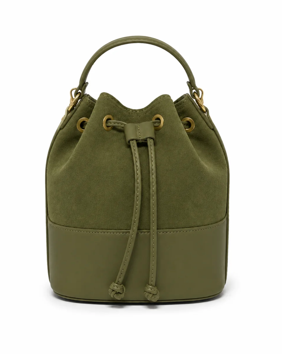 GERMAN FUENTES ITALIAN LEATHER & SUEDE BUCKET BAG