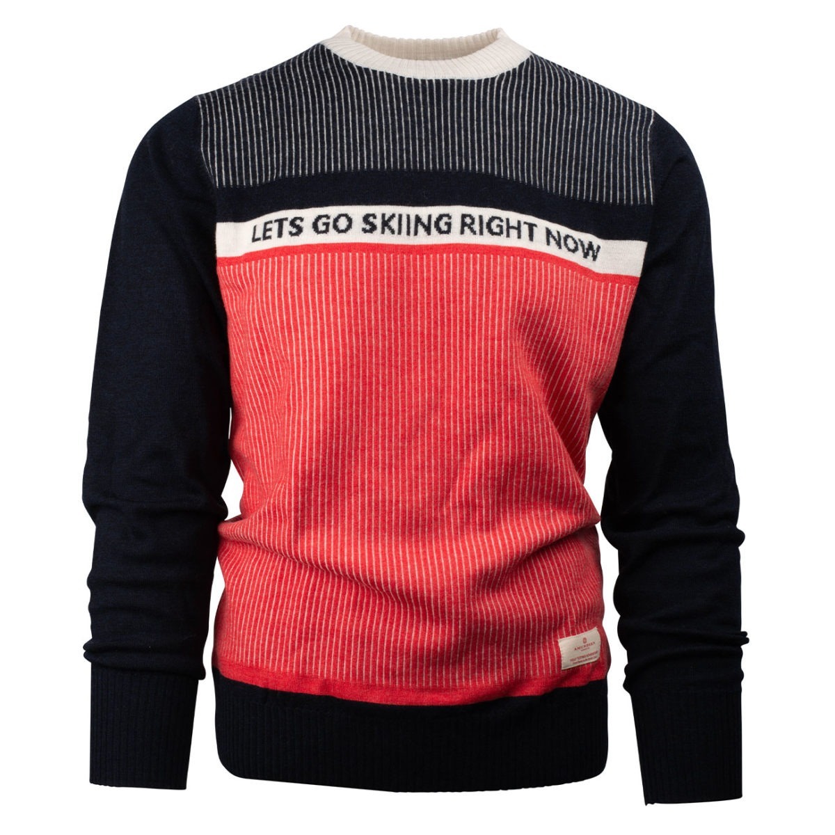 Amundsen Pinstripe Crew Merino Sweater