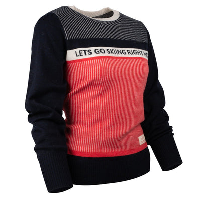 Amundsen Pinstripe Womens Crew Merino Sweater