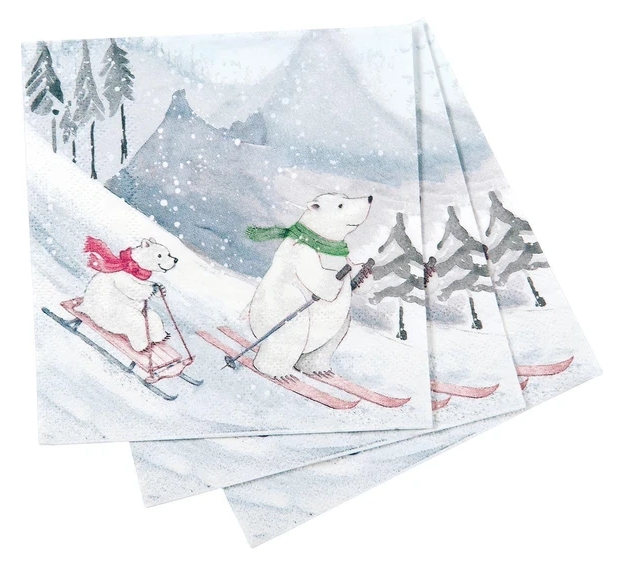 RockFlowerPaper Winter Motif Cocktail Napkins
