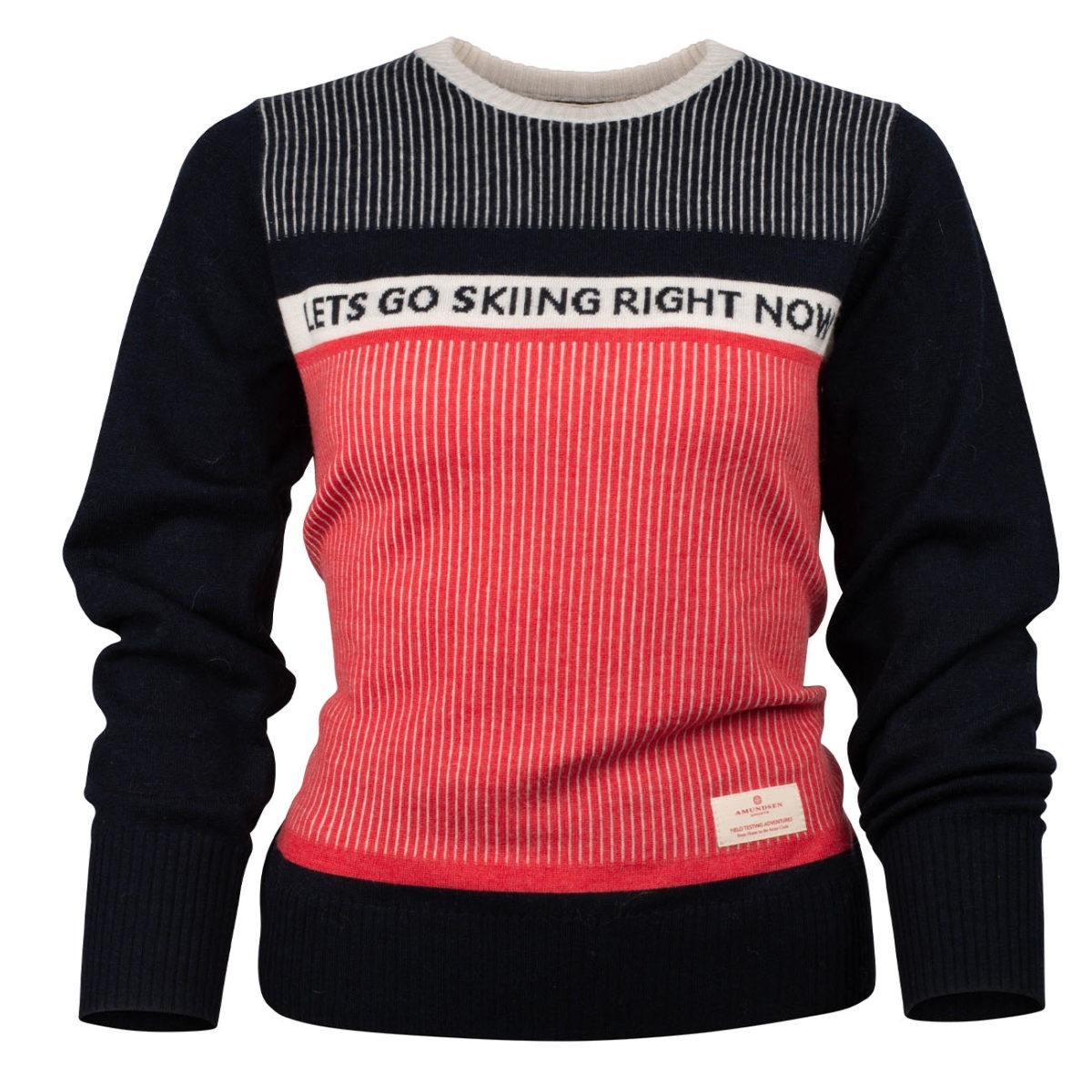 Amundsen Pinstripe Womens Crew Merino Sweater