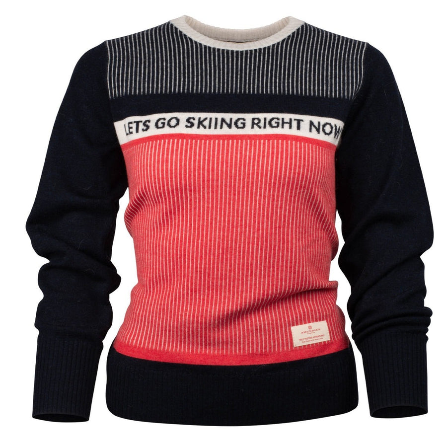 Amundsen Pinstripe Womens Crew Merino Sweater